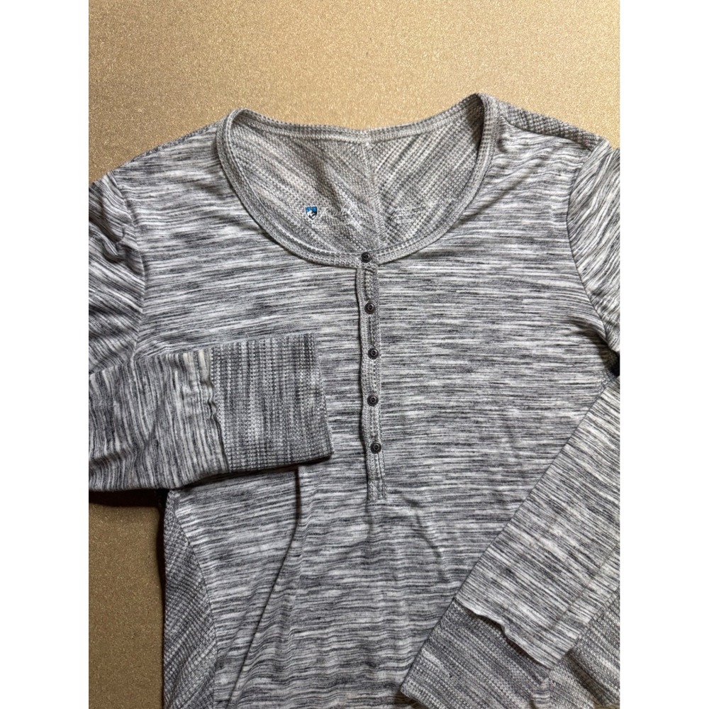 Kuhl Grey Long Sleeve Button Henley Shirt Women's Top‎ Casual Everyday